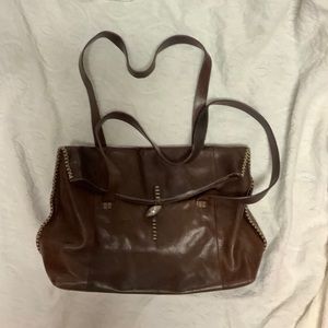 Bob Timberlake chocolate leather satchel